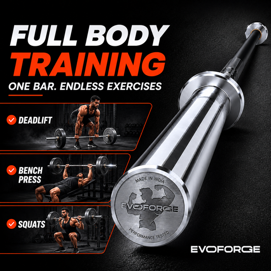 20kg Olympic Barbell – Dual Finish | Black Grip & Hard Chrome Sleeves