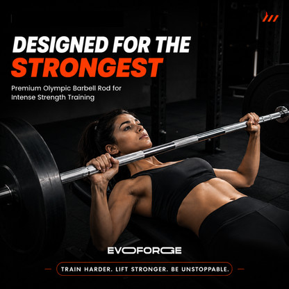 20kg Olympic Barbell – Nickel Finish | 7.2 ft EN8D Steel Bushing Bar