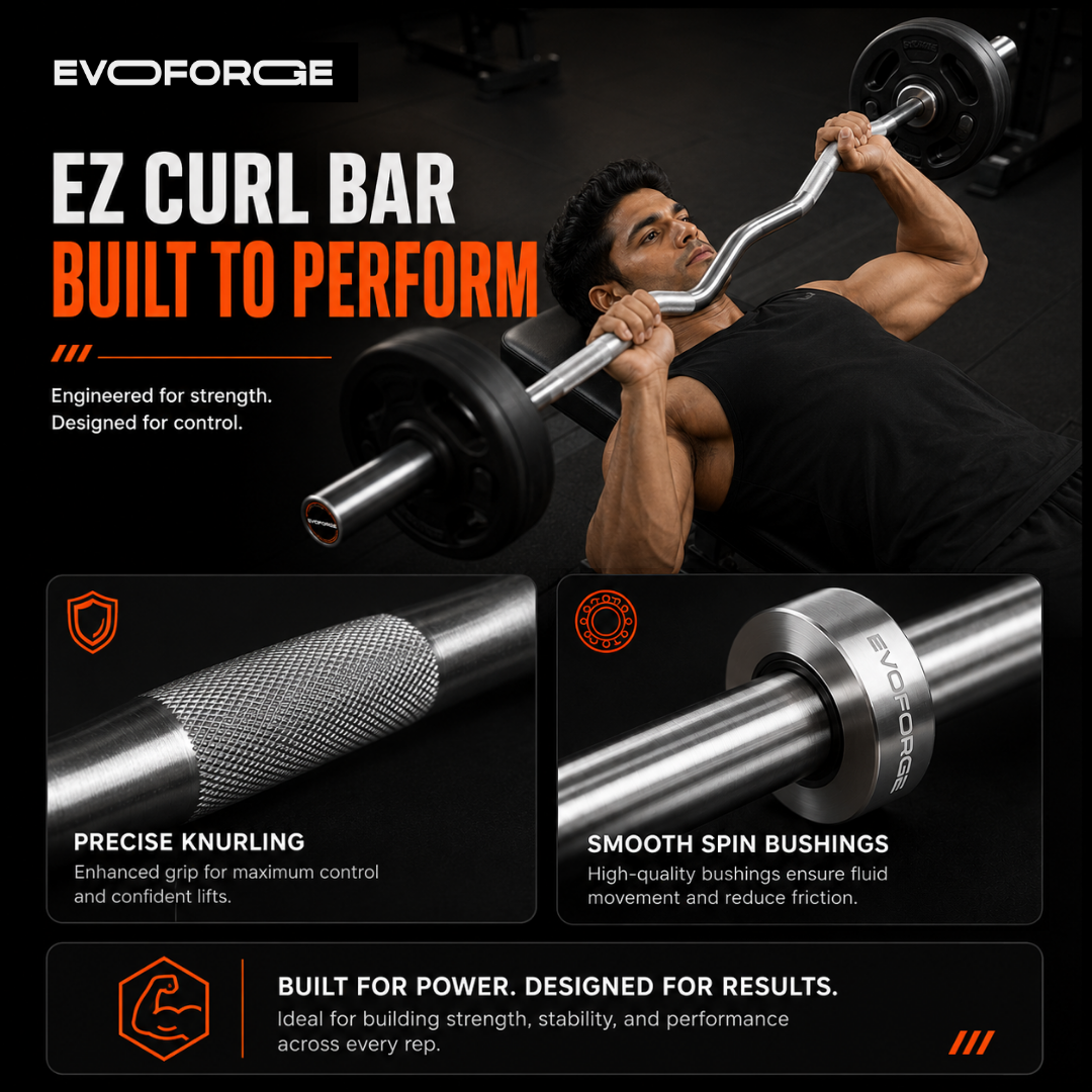4ft Specialized EZ Curl Barbell | 48mm Sleeve