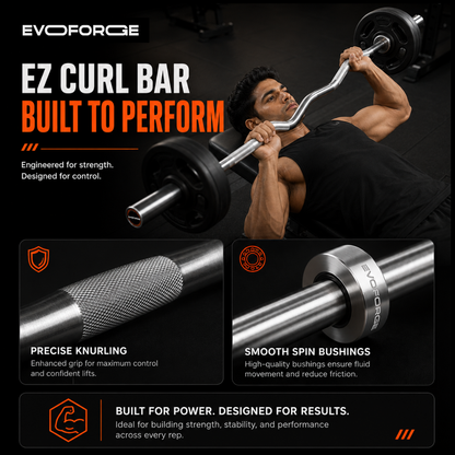 4ft Specialized EZ Curl Barbell | 48mm Sleeve