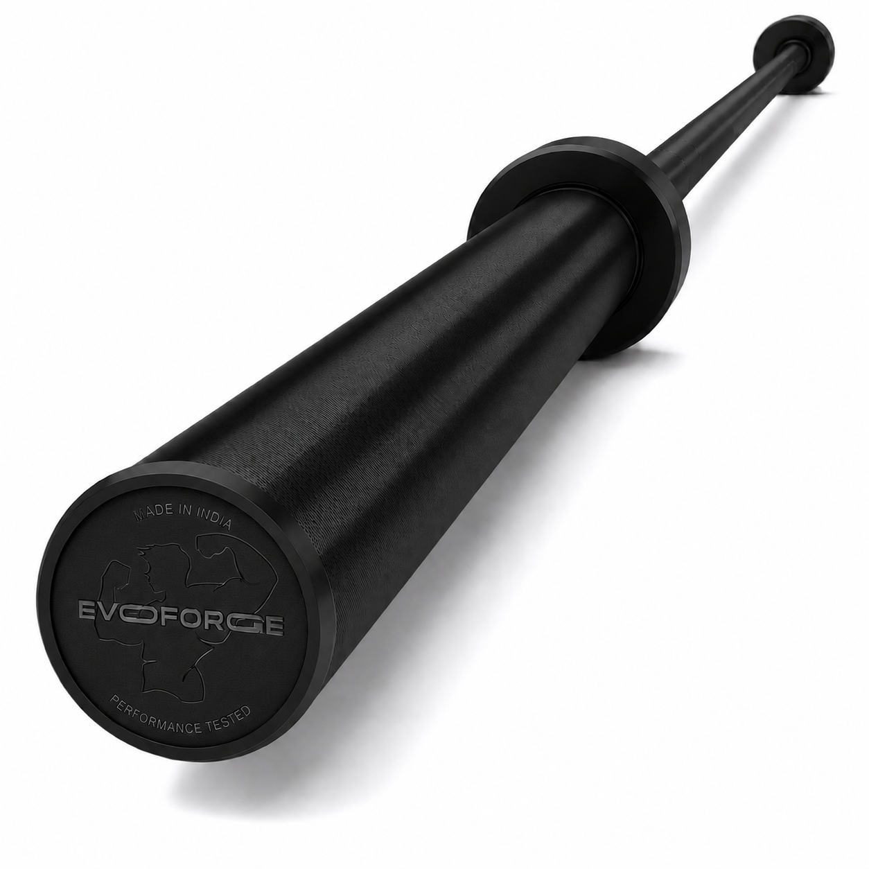 20kg Olympic Barbell – Black | 7.2ft EN8D Steel with Brass Brush