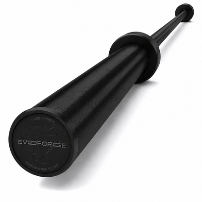 20kg Olympic Barbell – Black | 7.2ft EN8D Steel with Brass Brush